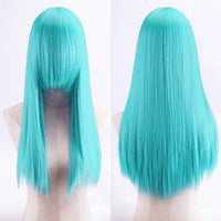 Cosplay Synthetic Wig 60cm Long Straight Curly Hairpiece Thickened High Temp Fiber Rainbow Color Rose Cap Party Halloween