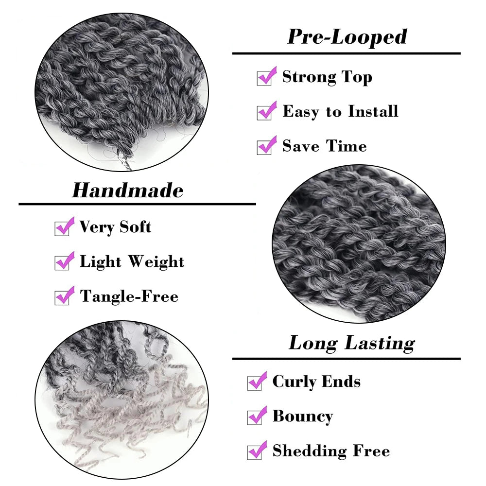 Wavy Senegalese Twist Crochet Hair – Pre-Looped Short Havana Twists with Curly Ends
