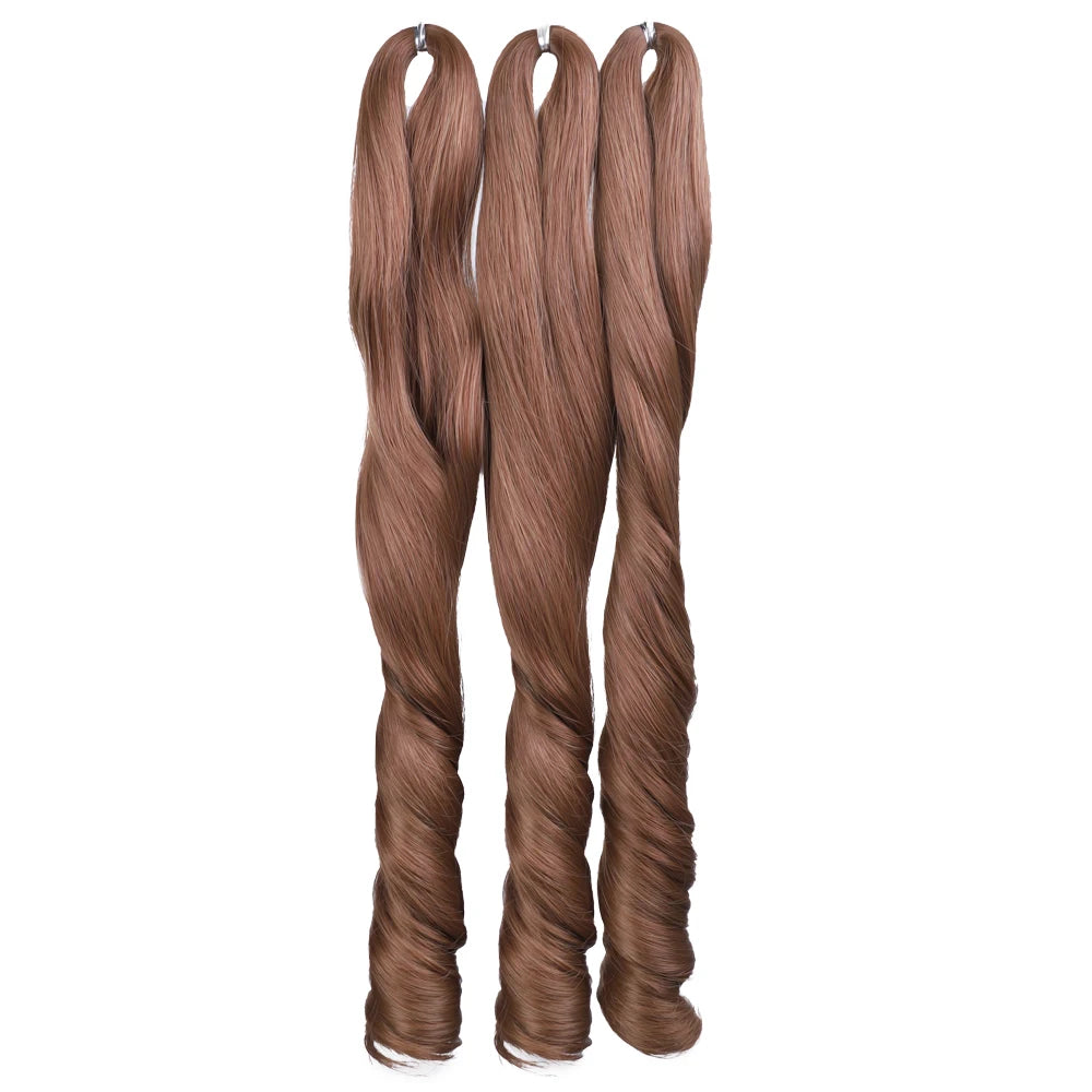 18 Inch French Curly Crochet Braiding Hair Synthetic Blonde Loose Wave Braids Hair Spiral Curls Hair Extensions