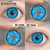 EYESHARE 1Pair Colored Contact Lenses for Eyes White Cosplay Lenses Red Anime Lenses Pink Colored Lens Yearly Blue Eye Contact