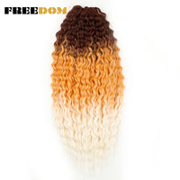22 Inch Ombre Blonde Rainbow Water Wave Crochet Hair – 300g Synthetic Curly Braiding Extensions