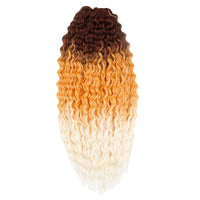 22 Inch Ombre Blonde Rainbow Water Wave Crochet Hair – 300g Synthetic Curly Braiding Extensions