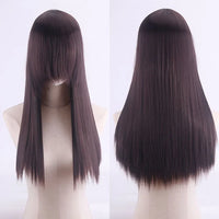 Cosplay Synthetic Wig 60cm Long Straight Curly Hairpiece Thickened High Temp Fiber Rainbow Color Rose Cap Party Halloween