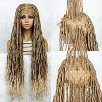 Pink Blue Full Lace Braided Wigs Synthetic Lace Front Wig Braid African With Baby Hair Braids Butterfly Locs Dreadlocks Wigs