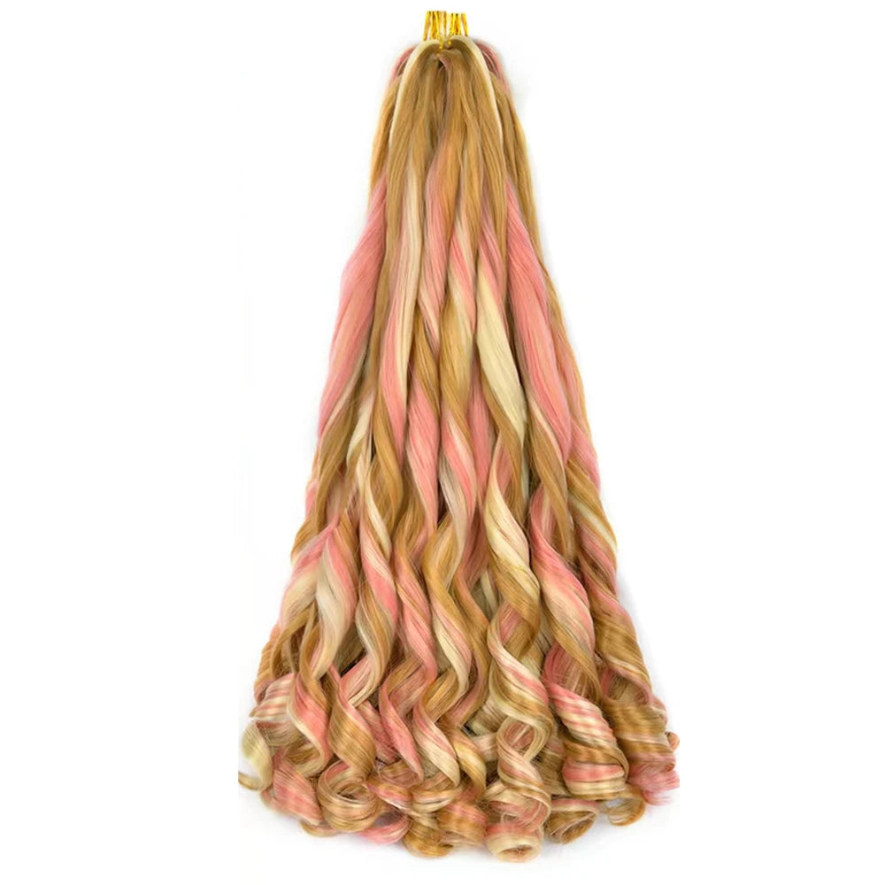 French Curl Braiding Hair 24Inch Synthetic Hair Bulk Spanish Loose Wave Spiral Curl Braids Hair Bouncy Braiding Hair Extensions