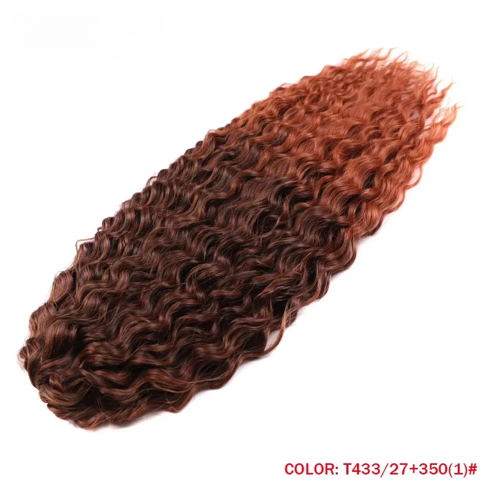 22 Inch Ombre Blonde Rainbow Water Wave Crochet Hair – 300g Synthetic Curly Braiding Extensions