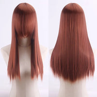 Cosplay Synthetic Wig 60cm Long Straight Curly Hairpiece Thickened High Temp Fiber Rainbow Color Rose Cap Party Halloween