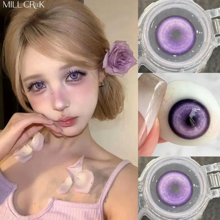 Myopia Lenses Color Contact Lenses for Eyes Lenses With Diopters Prescription Fashion Lenses Purple Eye Lenses YMX