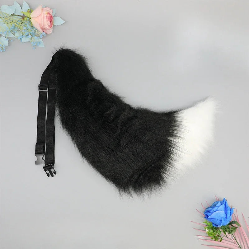 Fluffy Handmade Cute Lolita Plushy Dog Cat Fox Tail Girl Plush Tails Belt Cat Ear Anime Performance Cosplay Accessories Kid Gift