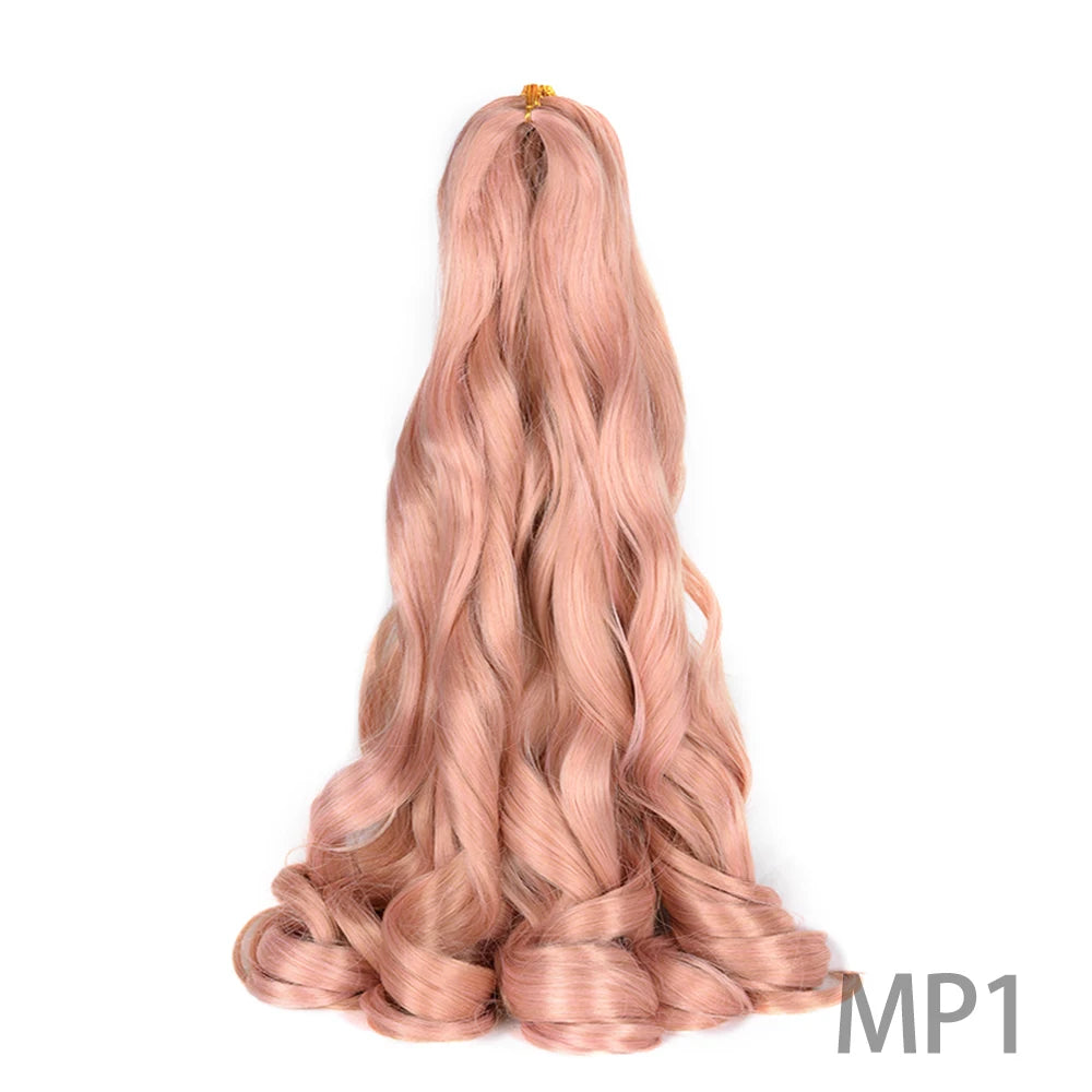 French Curl Braiding Hair 24Inch Synthetic Hair Bulk Spanish Loose Wave Spiral Curl Braids Hair Bouncy Braiding Hair Extensions