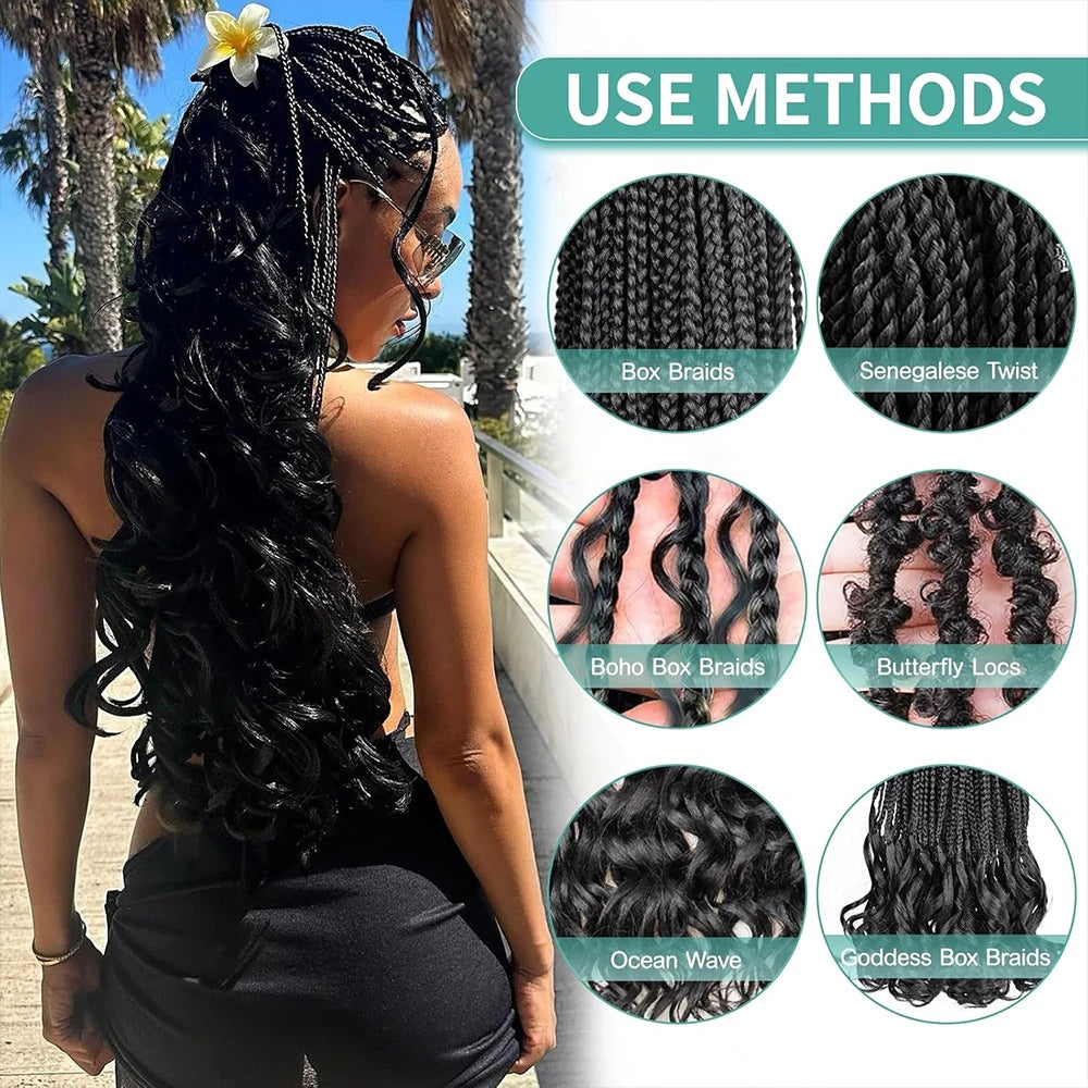 French Curl Braiding Hair 24Inch Synthetic Hair Bulk Spanish Loose Wave Spiral Curl Braids Hair Bouncy Braiding Hair Extensions