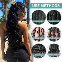 French Curl Braiding Hair 24Inch Synthetic Hair Bulk Spanish Loose Wave Spiral Curl Braids Hair Bouncy Braiding Hair Extensions