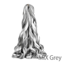 1B/Pink 24" Synthetic French Curly Braiding Hair Pre Stretched Loose Wavy Spiral Curl Crochet Braids Hair Extensions for Women