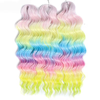 Water Wave Ombre Blonde Braiding Hair Extensions – Deep Wave Afro Curl Crochet for Women