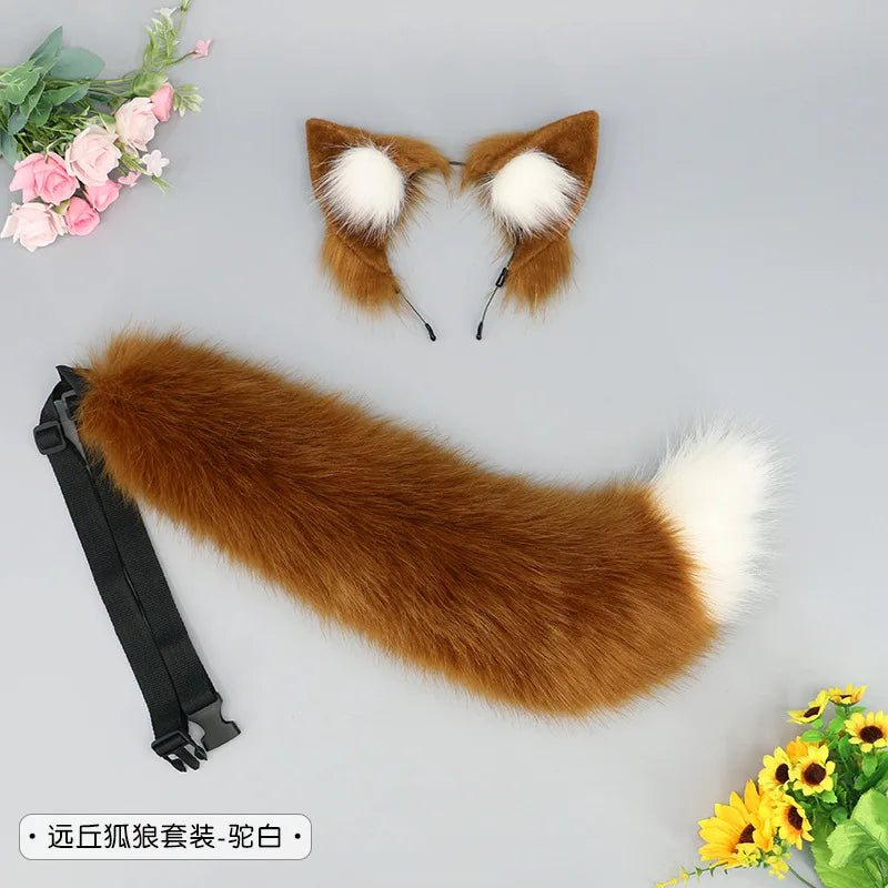 New Red Fox Anime Beast Ear Beast Tail Wolf Ear Cat Ear Headband Custom COSPLAY Hand Made LOL Golden Fox Ears Hair Accessories