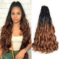 22inch Synthetic Loose Wave Crochet Hair French Curly Braiding Hair Extensions Pre Stretched Curly Crochet hair for Black Women
