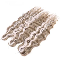 3 Pack Synthetic Loose Deep Wave Braiding Hair Extensions 24 Inch Deep Curly Twist Crochet Braid Hair Ombre Blonde Brown