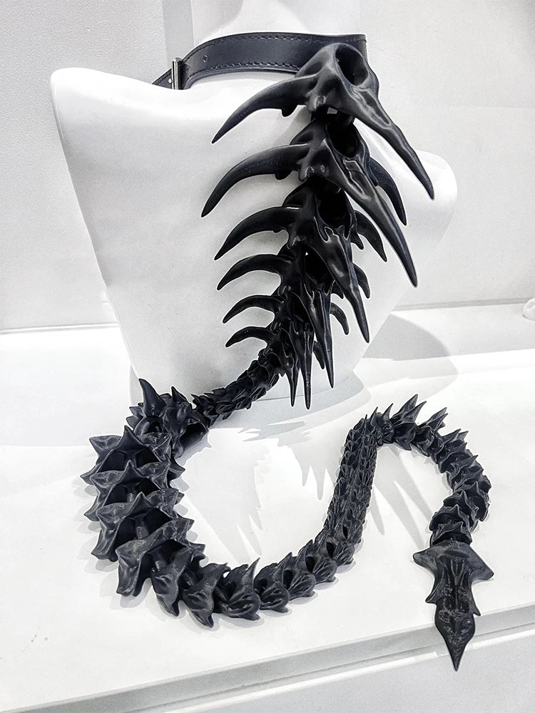 The Punk Gothic Large Dragon Spine Necklace, A Niche Design, Is A Jewelry Accessory For Both Men And Women's Carnival
