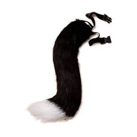 Handmade Anime Furry Tail | Red/Beige/Black with White Tips | Ideal for Cosplay, Maid & Fox Girl Look | Includes Headband