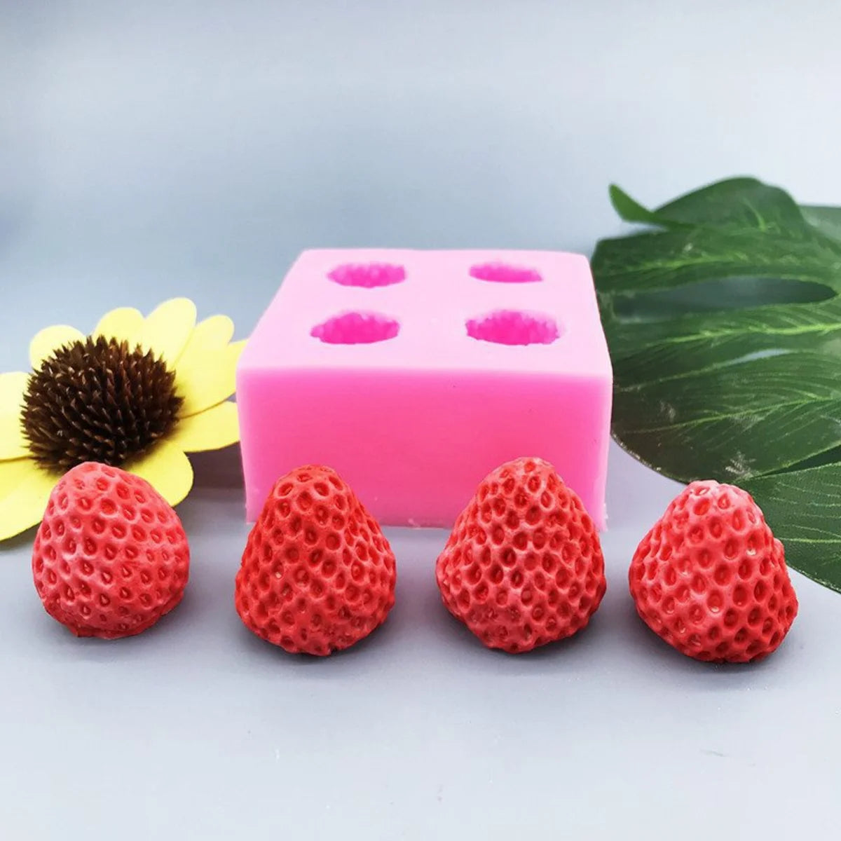 Strawberry Silicone Mould Fondant Cake Chocolate Jelly Candle Soap Making Mold