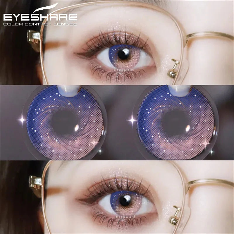 EYESHARE 1pair Colored Contact Lenses for Eyes Purple Lenses Fashion Colorful Beautiful Pupil Lens Yearly Cosmetic Eye Contacts