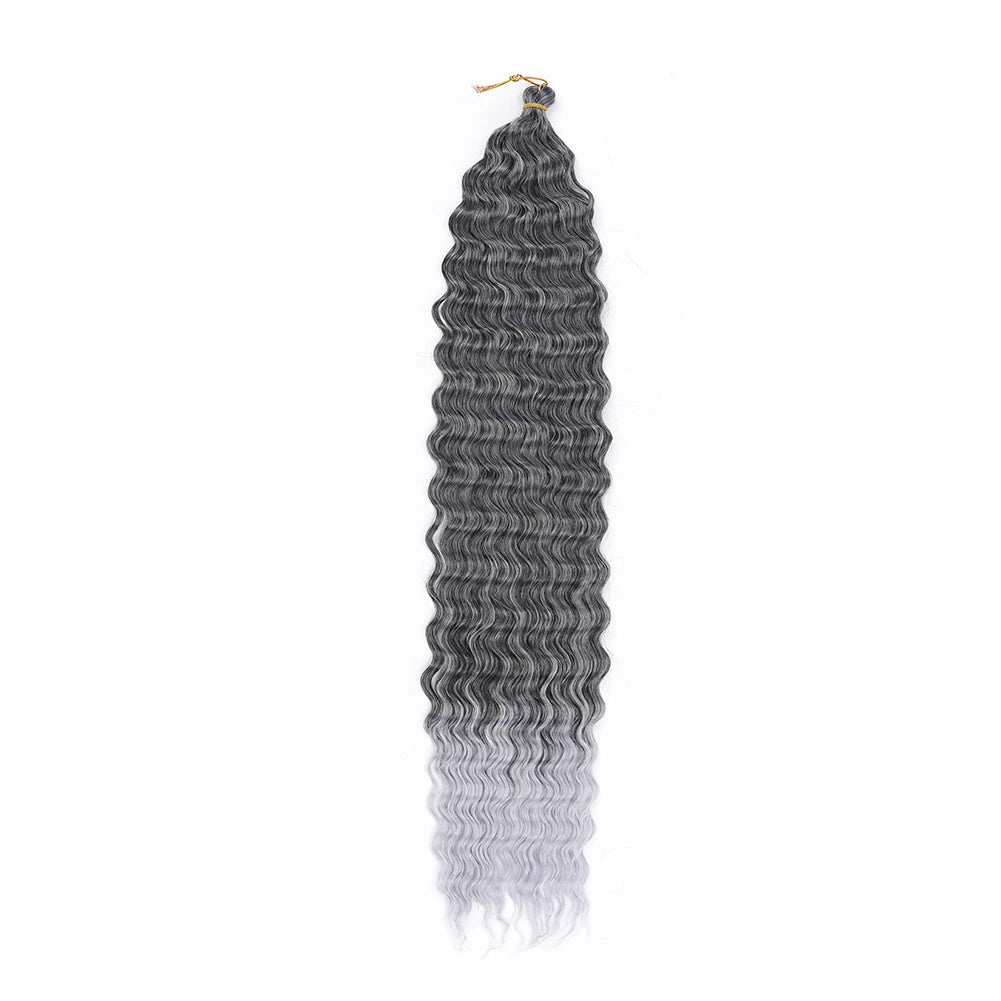 Ocean Wave Crochet Hair 22 Inch Deep Wave Curly Braiding Hair Soft Synthetic Crochet Braids for Black Women