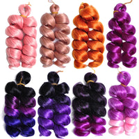 Purple Loose Curly Braiding Hair Pre Stretched Bouncy Synthetic Spiral Curls Crochet Hair Extensions French Curls Braiding Hair