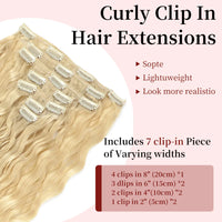 Curly Water Wave Human Hair Clip-Ins – 7 Pieces