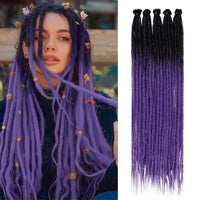 24 Inch Synthetic Dreadlock Extensions – 5 Strands/Pack Handmade Crochet Hair