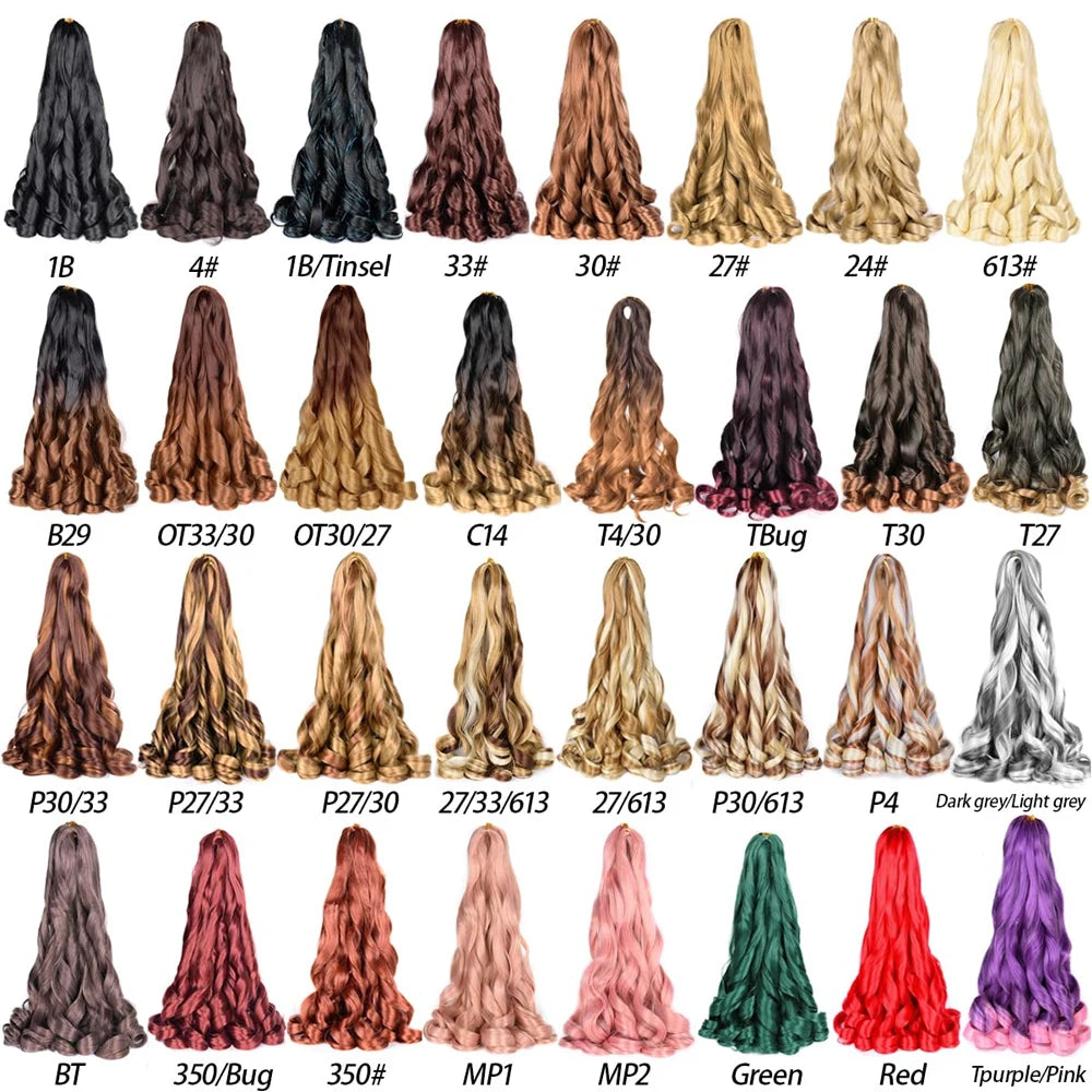 24 inch French Curl Braiding Hair Soft Loose Wave Ombre