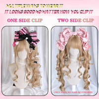 Long Wave Cosplay Wig with Double Ponytail For Women Daily Party Lolita Synthetic Wigs Gold/Chocolate Heat Resistant Hair