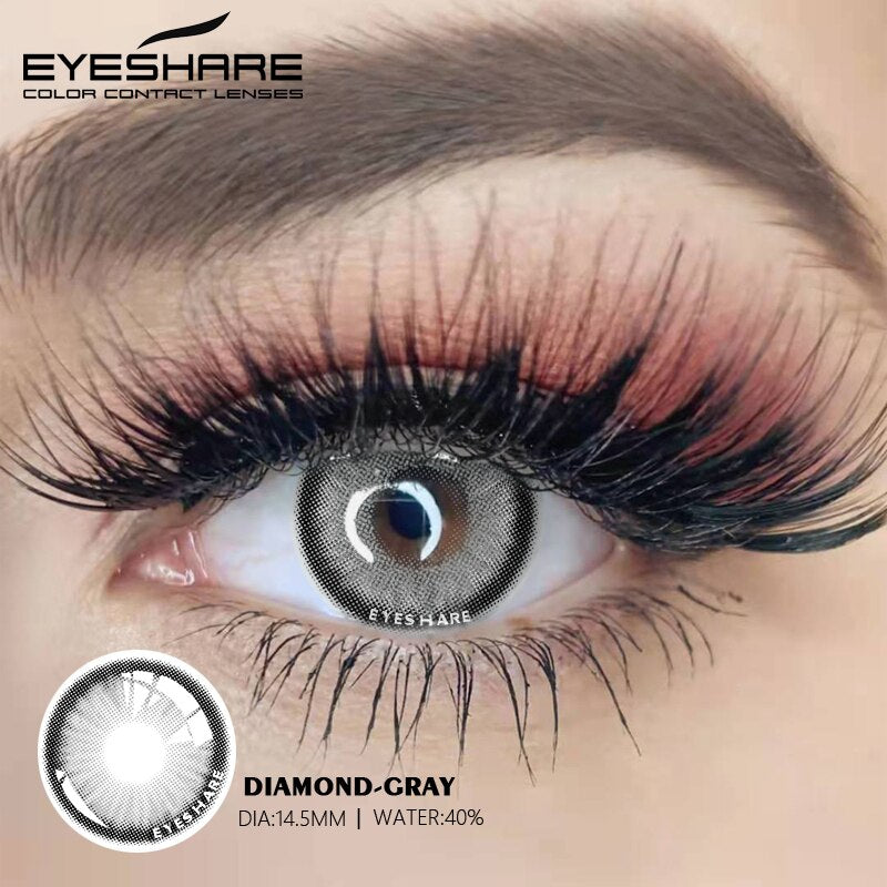 EYESHARE 2pcs Natural Colored Contact Lenses For Eyes Colored Contact Lens For Eyes Yearly Beautiful Pupil Makeup Contact Lense