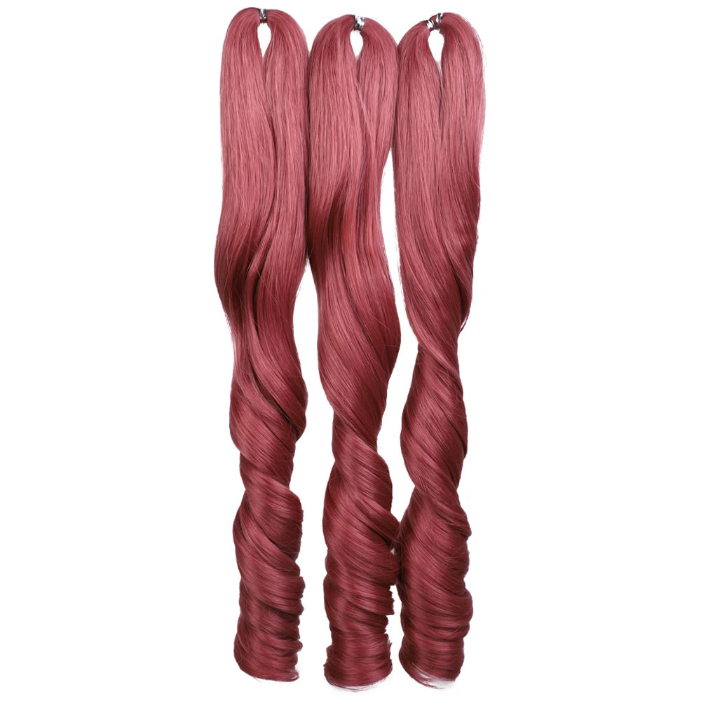 18 Inch French Curly Crochet Braiding Hair Synthetic Blonde Loose Wave Braids Hair Spiral Curls Hair Extensions