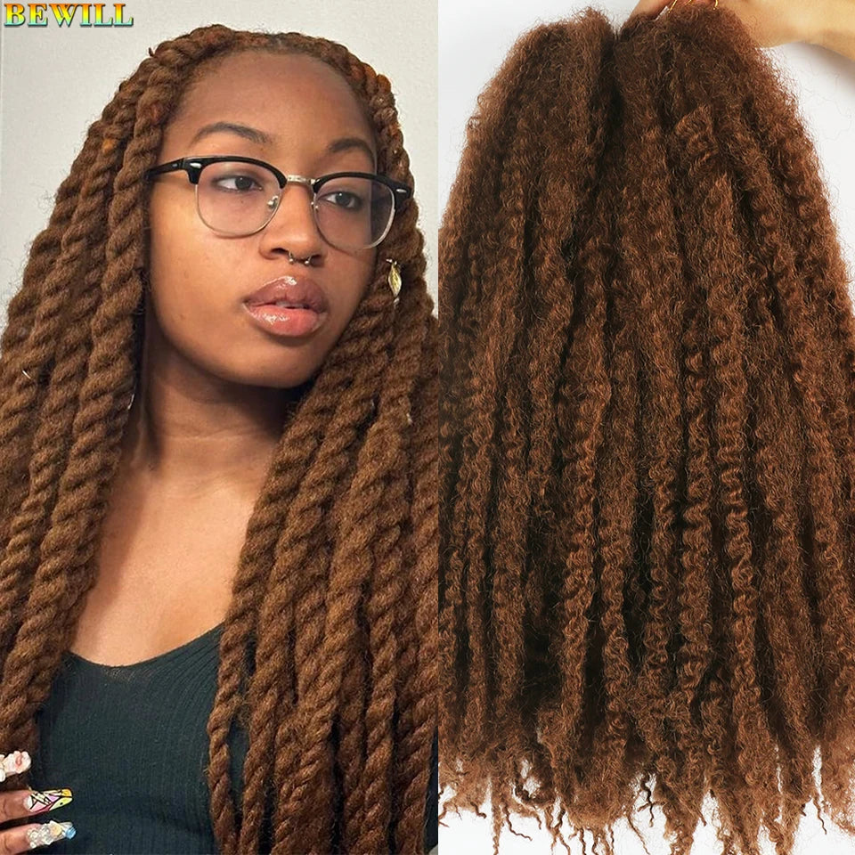 18 Inch Marley Twist Crochet Hair – Ombre Black to Blonde Synthetic Afro Braiding Hair