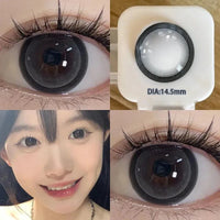 Black Large Diameter Color Contact Lenses for Eyes Annual Soft Round Beautiful Pupils KSSEYE 1 Pair