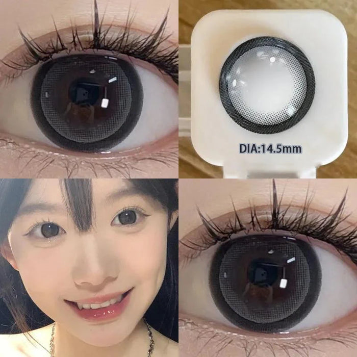 KSSEYE 1 Pair Black Large Diameter Color Contact Lenses for Eyes Annual Soft Round Beautiful Pupils