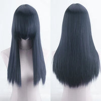 Cosplay Synthetic Wig 60cm Long Straight Curly Hairpiece Thickened High Temp Fiber Rainbow Color Rose Cap Party Halloween