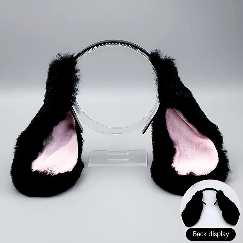 Cute Bunny Ears Headband Plush Rabbit Hair Hoop Headwear Cosplay Costume Hair Accessories For Adults Party