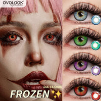 OVOLOOK-2pcs/pair COSPLAY Pupil Contact Lenses for Eyes Myopia Eye Color Lens Halloween Comestic Anime Lenses Eye Color Yearly