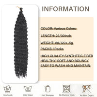 1 Pack Deep Wave Crochet Hair – Synthetic Passion Twist Braiding Hair Extensions