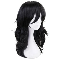 Cosplay Wig Long Wavy Bangs Synthetic Hair Black Wigs For Women Men Dress Up Wig For Anime Costume Party Wig For Halloween Wig