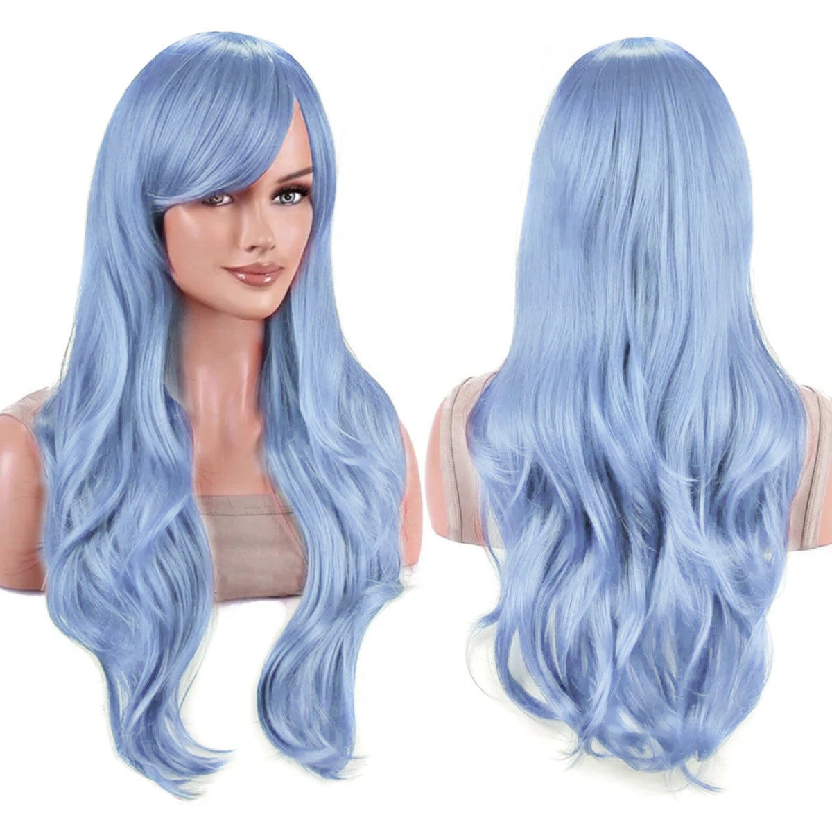 70cm Long Colorful Synthetic Hair Water Wavy Cosplay Wigs with Bangs Costume Wig for Women