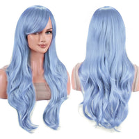 70cm Long Colorful Synthetic Hair Water Wavy Cosplay Wigs with Bangs Costume Wig for Women
