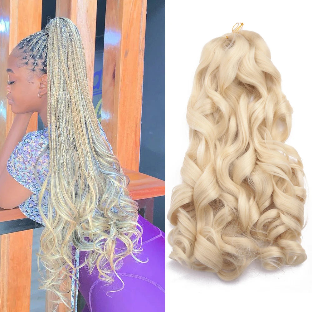Loose Wave French Curl Braiding Hair – Ombre Pre-Stretched Crochet Hair Extensions for Black Women