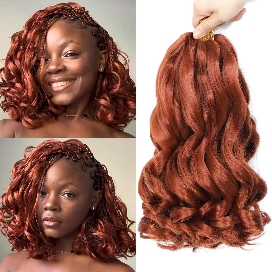 French Curly Braiding Hair Loose Wavy Bouncy French Curl Braiding Hair Extensions Synthetic Croch