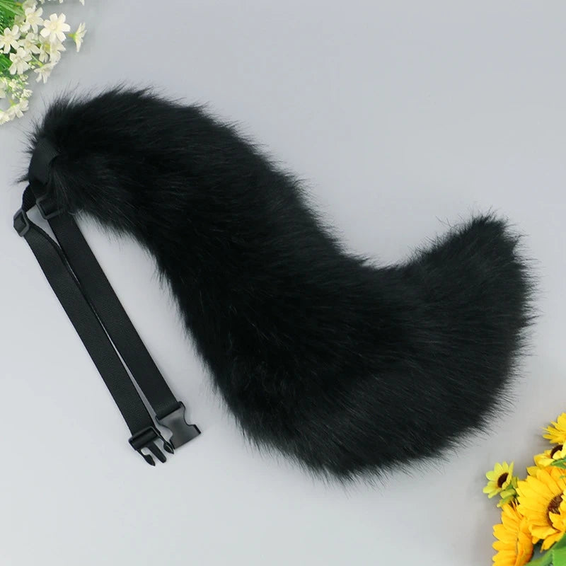 Plush Fox Tail Cosplay Accessory – Adjustable Belt Waist Tail for Costume Parties
