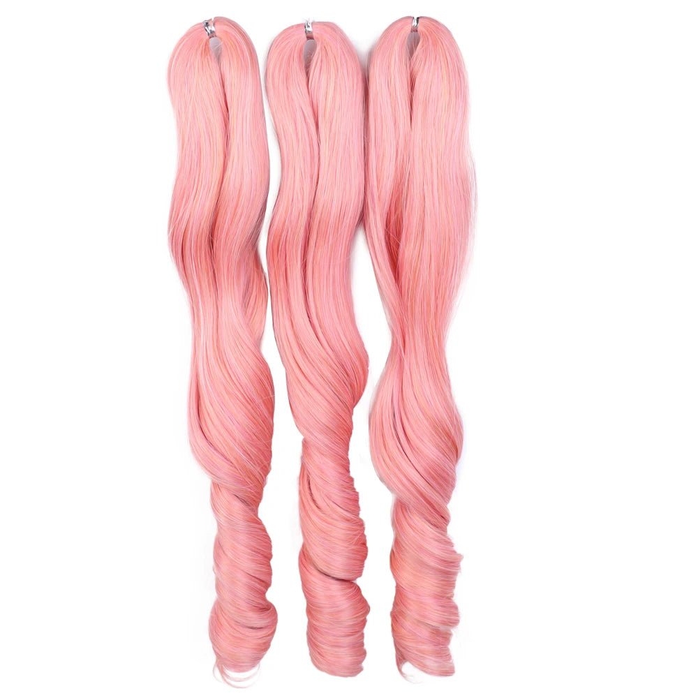 18 Inch French Curly Crochet Braiding Hair Synthetic Blonde Loose Wave Braids Hair Spiral Curls Hair Extensions