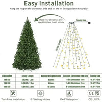 LED Christmas USB New Year's Garland LED Ring Christmas Tree Tops Lights Decoration Tree Lights String for Patio Garden Outdoor