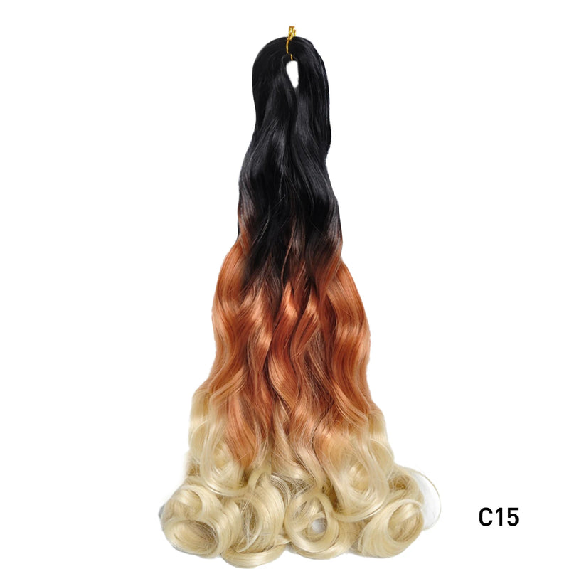 French Curls Braiding Hair Extensions Synthetic Hair Loose Wave Spiral Curl Braids High Temperature Ombre Pre Stretched Hair