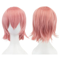 Synthetic Unisex 12 Inches Short Cosplay Hair Party BOB Wigs with Bangs Pink Blonde Orange Halloween Costume Lolita Wig